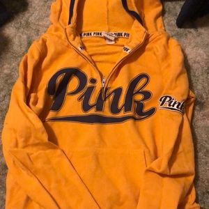 Quarter zip pink sweatshirt size small.
